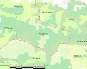 Poziția localității Pommerol