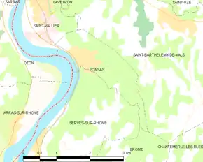 Poziția localității Ponsas