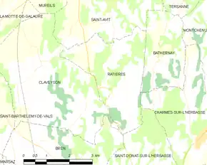 Poziția localității Ratières