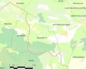 Poziția localității Reilhanette