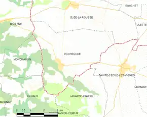 Poziția localității Rochegude