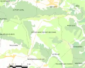 Poziția localității Roche-Saint-Secret-Béconne