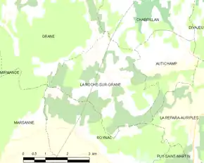 Poziția localității La Roche-sur-Grane