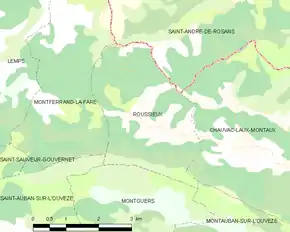 Poziția localității Roussieux