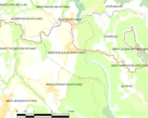 Poziția localității Sainte-Eulalie-en-Royans
