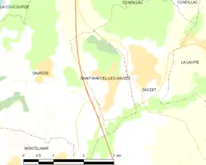 Poziția localității Saint-Marcel-lès-Sauzet