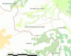 Poziția localității Saint-Pantaléon-les-Vignes