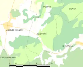 Poziția localității Souspierre