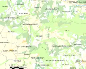 Poziția localității Soyans