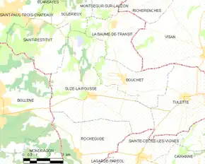 Poziția localității Suze-la-Rousse