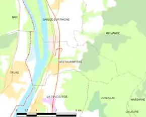 Poziția localității Les Tourrettes