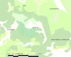 Poziția localității Valouse