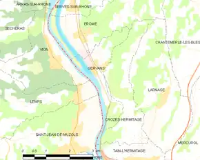 Poziția localității Gervans
