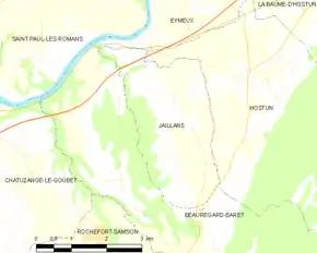 Poziția localității Jaillans