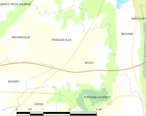 Poziția localității Aclou