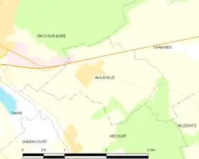 Poziția localității Aigleville