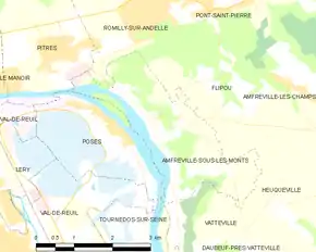 Poziția localității Amfreville-sous-les-Monts