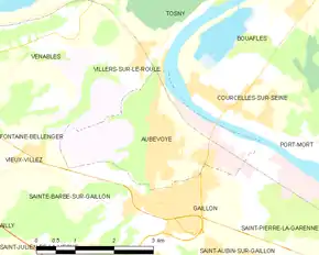 Poziția localității Aubevoye