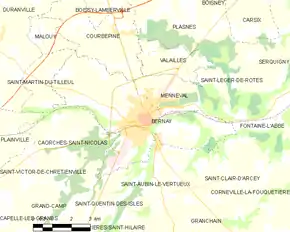 Poziția localității Bernay