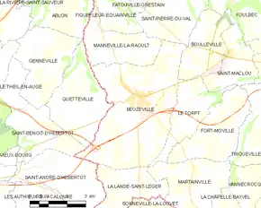 Poziția localității Beuzeville