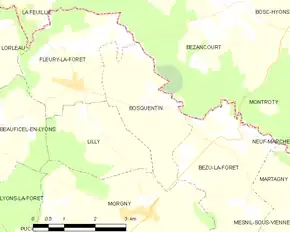 Poziția localității Bosquentin