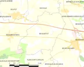 Poziția localității Bouquetot