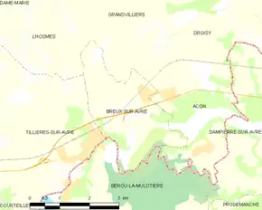 Poziția localității Breux-sur-Avre