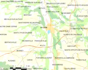 Poziția localității Brionne