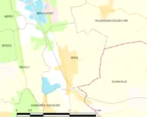 Poziția localității Bueil