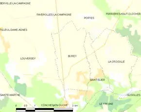 Poziția localității Burey