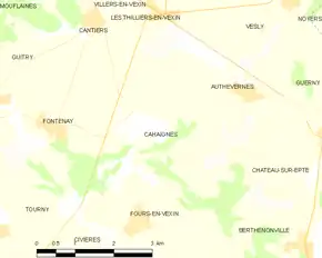 Poziția localității Cahaignes