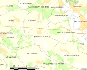 Poziția localității Caillouet-Orgeville