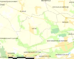 Poziția localității Caugé