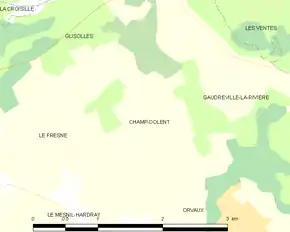 Poziția localității Champ-Dolent