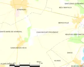 Poziția localității Chauvincourt-Provemont