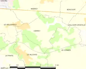 Poziția localității Cierrey