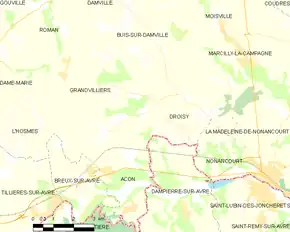 Poziția localității Droisy