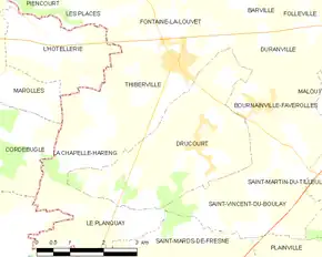 Poziția localității Drucourt