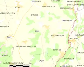 Poziția localității Écos