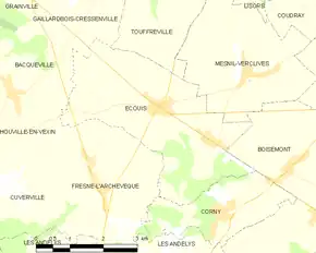 Poziția localității Écouis