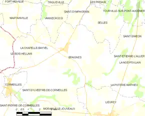 Poziția localității Épaignes