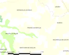 Poziția localității Fresne-Cauverville