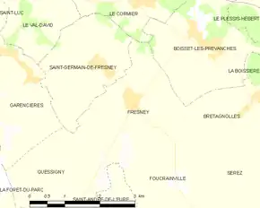 Poziția localității Fresney