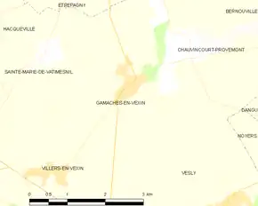 Poziția localității Gamaches-en-Vexin