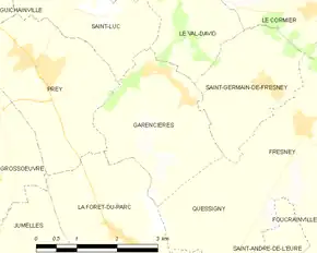 Poziția localității Garencières