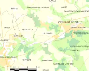 Poziția localității Glisolles