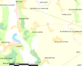 Poziția localității Goupillières
