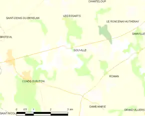Poziția localității Gouville