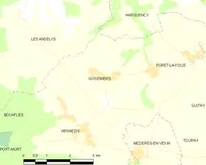 Poziția localității Guiseniers