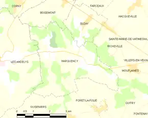 Poziția localității Harquency